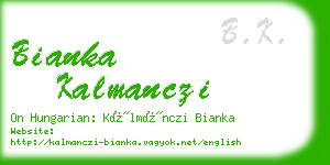 bianka kalmanczi business card